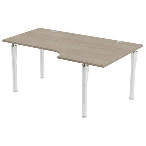 BUREAU NOGA COMPACT DROITE 160 X 100 CM CHÊNE GRIS BLANC