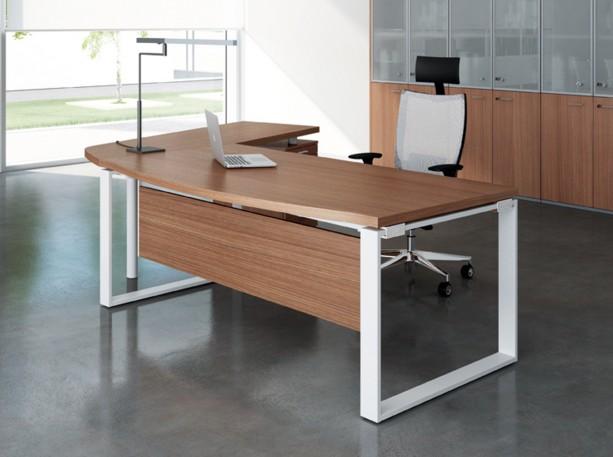 Bureau X time Ring avec retour et caisson - Quadrifoglio. - 244, Noyer canaletto, Droite_0