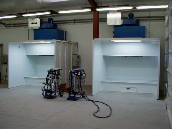 Cabine de peinture poudre - ventilation horizontale - cabine ouverte - filtration haute efficacité_0