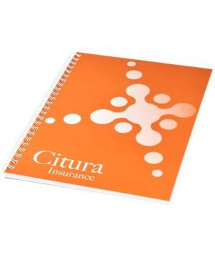 CAHIER DESK-MATE À SPIRALES A4 AVEC COUVERTURE PP - BLANC - CARNETS PUBLICITAIRES PERSONNALISÉS