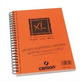 CANSON ALBUM DE 60 FEUILLES PAPIER DESSIN CROQUIS XL SPIRALE GRAND CÔTÉ 90G A5 REF-787221