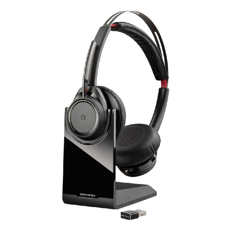 CASQUE SANS FIL BLUETOOTH + STATION DE RECHARGE PLANTRONIC VOYAGER FOCUS UC B825-M STEREO - NOIR