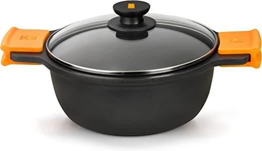 Casserole Pinti Inox Efficient en fonte d’aluminium avec revêtement antiadhésif, couvercle en verre, noir, 32 cm - 2951432_0