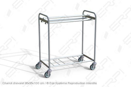 Chariot chevalet modulaire 95x55x100 cm - acier zingué - modèle che5595100-02z_0