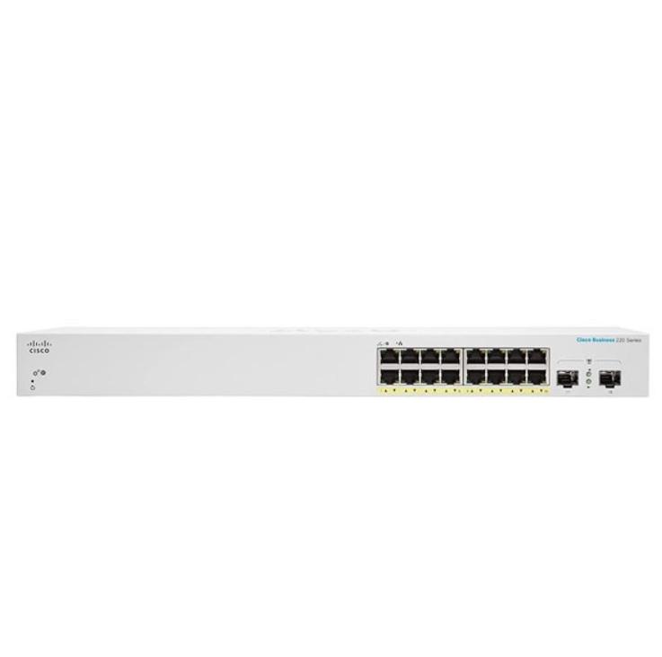 Cisco CBS220-16P-2G Géré L2 Gigabit Ethernet (10/100/1000) Connexion Ethernet, supportant l'alimentation via ce port (PoE) Blanc_0