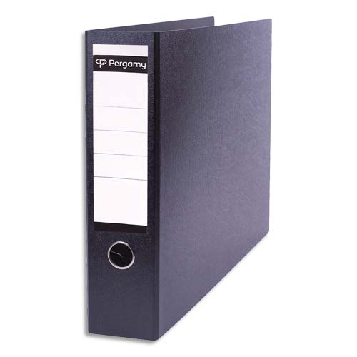CLASSEUR A LEVIER PERGAMY - EN CARTON - DOS 8 CM - A3 PAYSAGE (A L'ITALIENNE) - NOIR