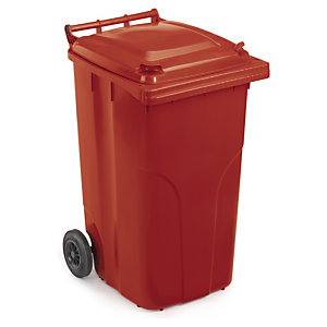 CONTENEUR À DÉCHETS COULEUR 2 ROUES 240 L ROUGE