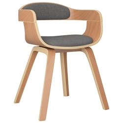 Décoshop26 - Chaise à manger bureau en bois courbé et tissu gris clair DEC025166 - gris 3000255105908_0