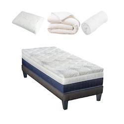 Ensemble  Matelas Mémoire de forme + Sommier + Accessoires 90x200 cm CASTELLANE BELLECOUR - blanc 4BC.OC.K15.K.0920_0