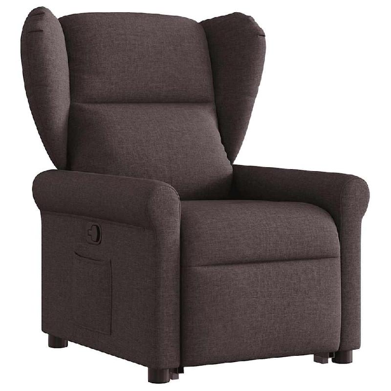 Fauteuil inclinable marron foncé tissu Modèle Cormelix - 8721102963612_0