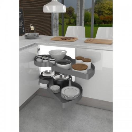 FERRURE POUR MEUBLE D'ANGLE COMBIS 2 - 600 MM - D - IKONA - ANTHRACITE INOXA