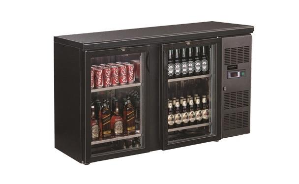 Frigo de bar noir 2 portes groupe sur le coté - P7450.0335_0