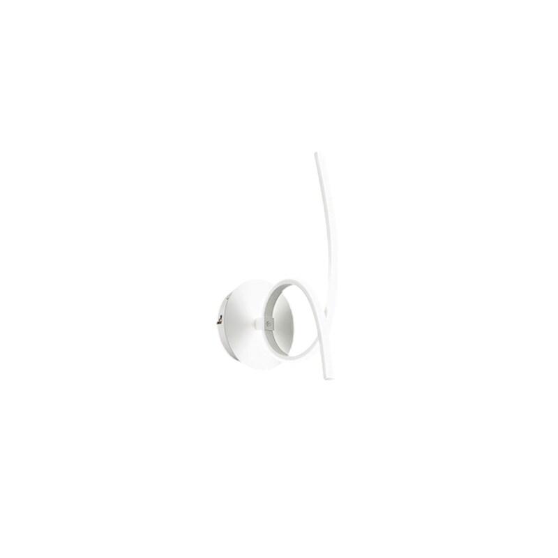 Gea Luce Applique Led Moderne Tosca En Aluminium Blanc Satiné 15W 840Lm Lumière Chaude 3000K, Diffuseur Opale, Design Incurvé - blanc 8000000132864_0