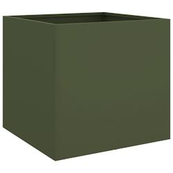 Helloshop26 - Jardinière bac lit surélevé plantes fleurs terrasse jardin olive 49 x 47 x 46 cm acier vert 02_0038701 - 3000217930708_0