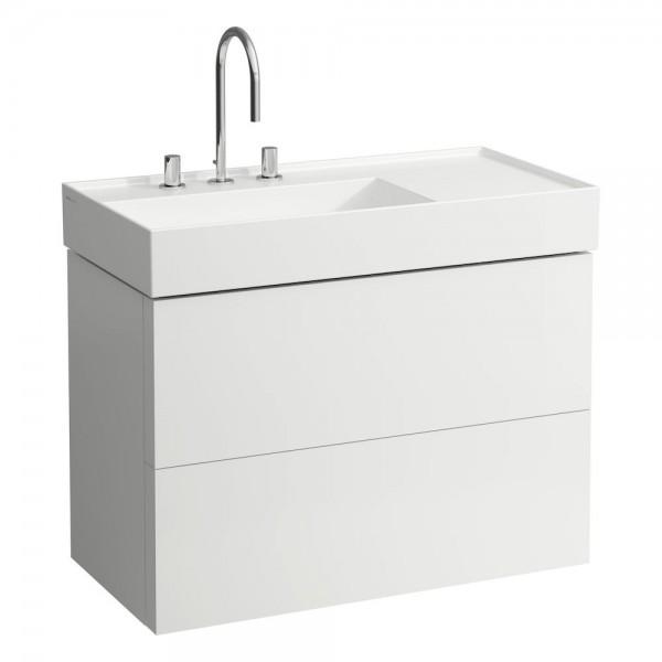 LAVABO MURAL OU À POSER SUR MEUBLE, TABLETTE À DROITE, AVEC ÉCOULEMENT CACHÉ - LAUFEN H8103384001121