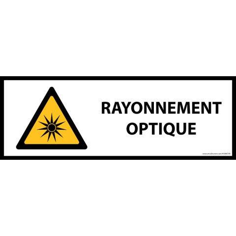 LOT DE 2 - PANNEAU DE DANGER - RAYONNEMENT OPTIQUE - W027 - HORIZONTAL 450 X 150 MM PVC 2 MM