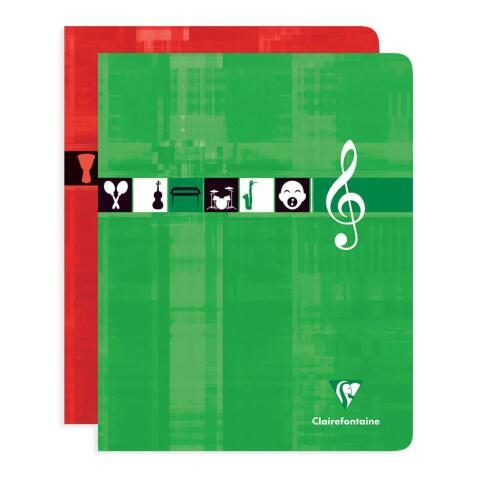 LOT DE 20 - CAHIER MUSIQUE & CHANT PIQUÉ 17X22 CM 56 PAGES PETITS CARREAUX - ASSORTIS