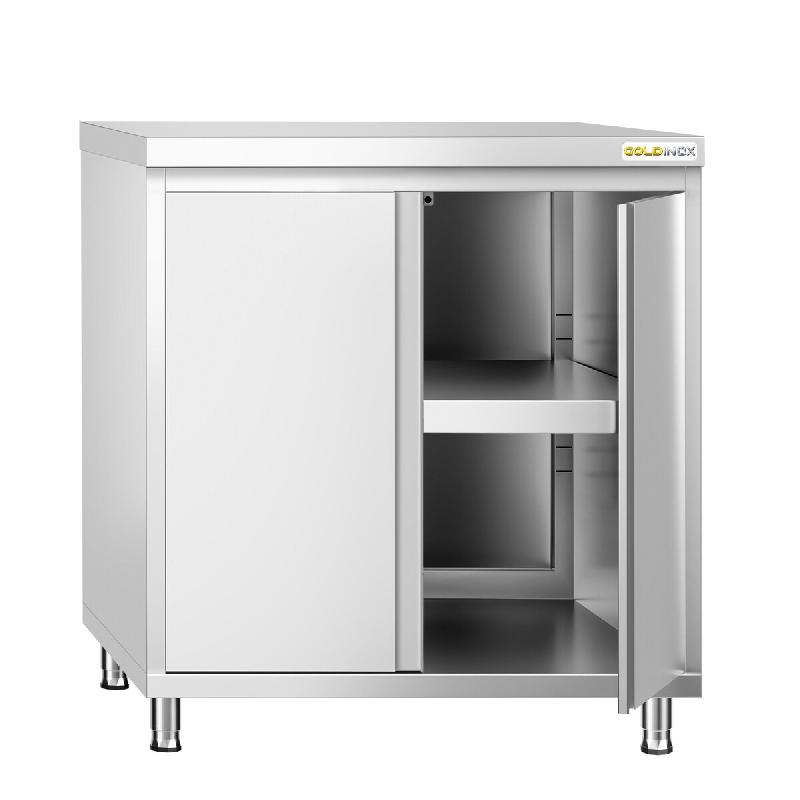 Meuble bas inox 800x600 mm PREMIUM - GOLDINOX - gris inox 3701770809080_0