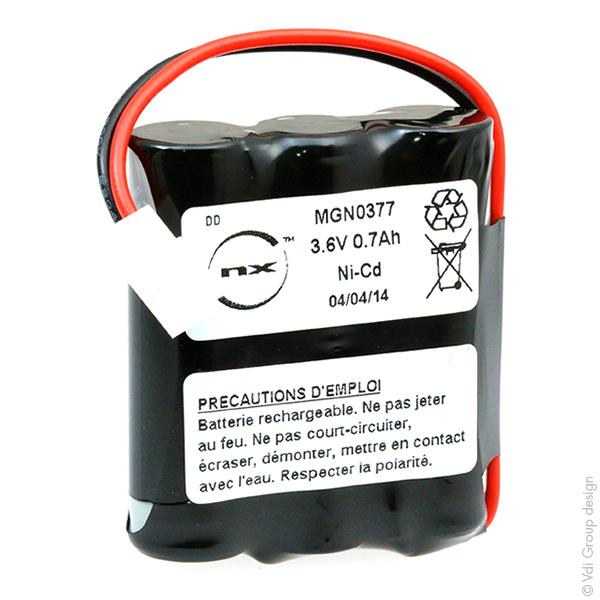 Pack NiCd 3.6V 700mAh - Batterie pour Vitalograph Spiromètre 2120 - Marque NX_0