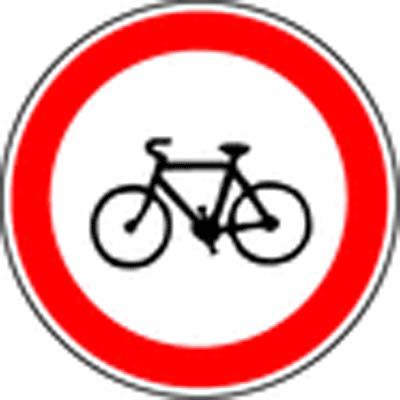 Panneau de signalisation - Interdit aux bicyclettes - Fabrication sur-mesure en PVC ou aluminium - Diamètres 320mm et 420mm_0