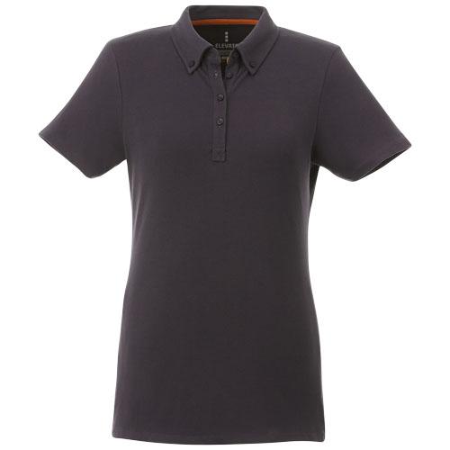 Polo boutonné manches courtes femme Atkinson - tissu extensible 95% coton, 200 g/m²_0