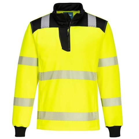 PORTWEST PW326 PW3 HI-VIS SWEATSHIRT ZIPPÉ JAUNE/NOIR - TAILLE XXXL
