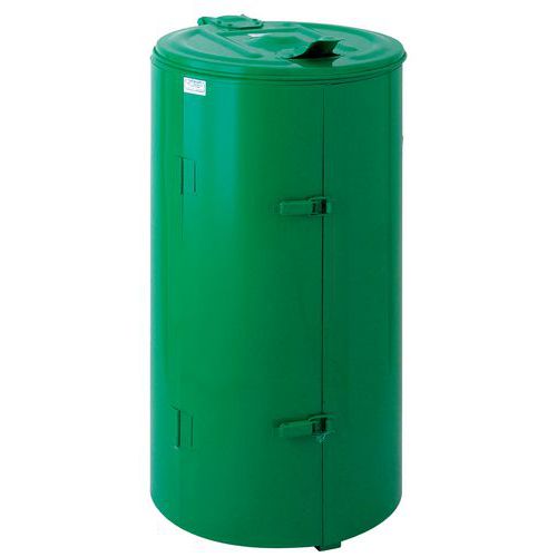POUBELLE EN MÉTAL 120 LITRES H:100 CM COL.:VERT - VEPABINS