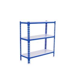 PROREGAL Étagère pour charges lourdes BABY METAL SHARK | HxLxP 90x110x50cm | Charge du compartiment 200kg | Bleu et blanc - gris métal PR_RS139-121_0