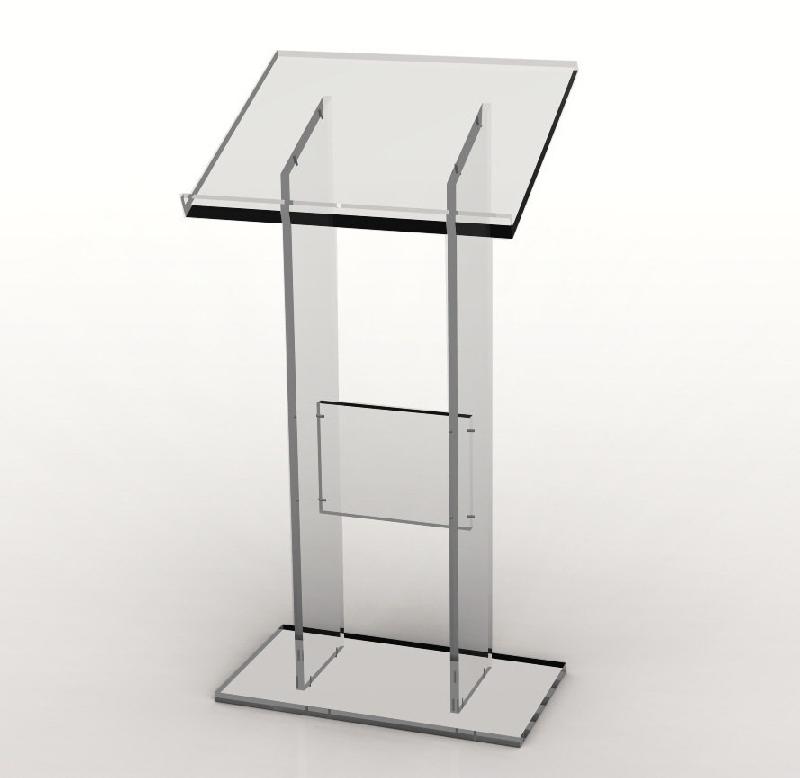 Pupitre de conférence en plexiglas - 60x40 cm - Hauteur 110 cm - Épaisseur 10 mm - Poids 12 kg_0
