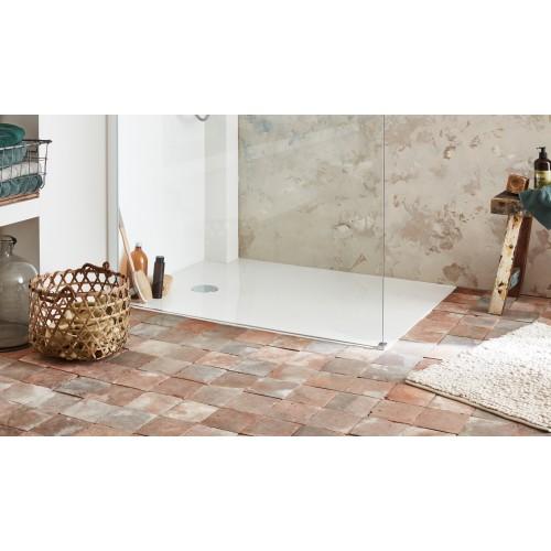 RECEVEUR DE DOUCHE EXTRAPLAT ANTIDÉRAPANT 140X90CM - TEXTURÉ PIERRE BLANC MAT - IPSO JACOB DELAFON