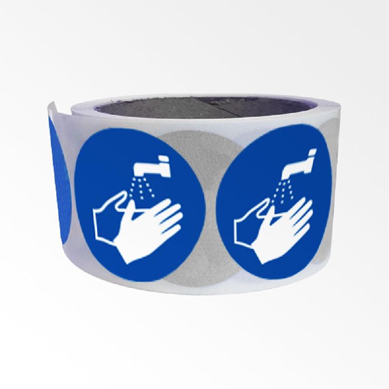ROULEAU DE PICTOGRAMMES D'OBLIGATION ISO EN 7010 - LAVAGE DES MAINS OBLIGATOIRE - M011  - 50