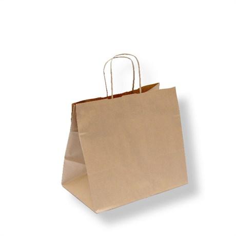 SAC CABAS AVEC ANSES MODÈLE TRAITEUR 26+17X24 CM KRAFT NATUREL (VENDU PAR 250)