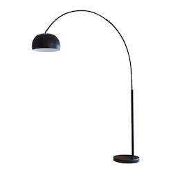 SalesFever Lampe à arc  195 cm | Ø abat-jour 33 cm | socle en marbre véritable | L 165 x P 33 x H 195 cm | peint en noir - noir multi-matériau 399132_0