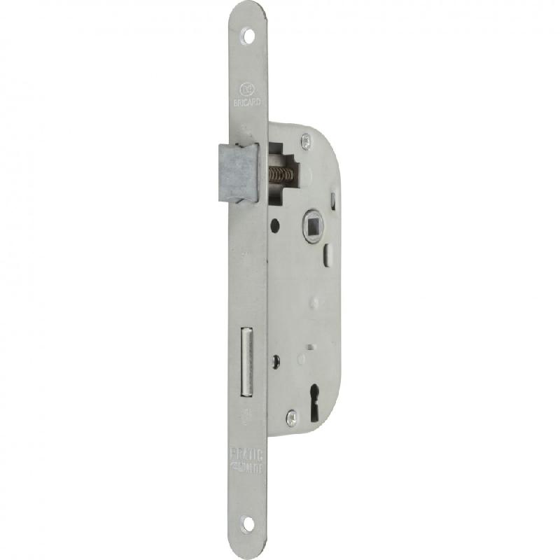 Serrure encastrée BRICARD - clé à chiffre - axe 40 mm - acier avec têtière à bouts ronds_0