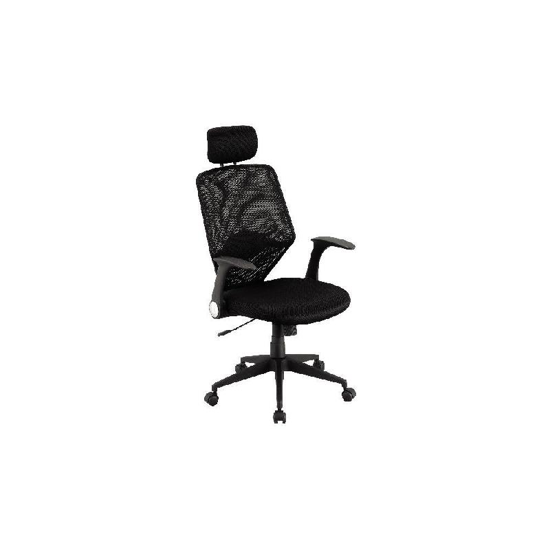 SIEGE DE BUREAU STARTING - MAILLE FILET - HAUTEUR AJUSTABLE AVEC ACCOUDOIRS A ROULETTES - HAUTEUR DOSSIER 75 CM - NOIR