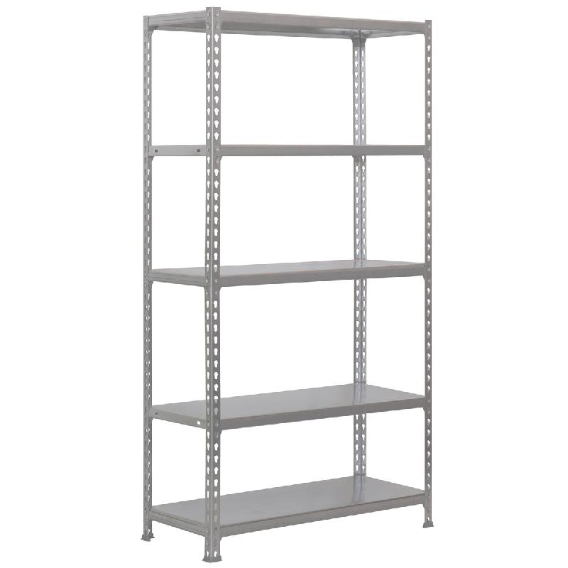 SimonRack Rayonnage métallique, 1800x900x300 mm, 5 niveaux, tablette métallique, 180 kg au point de flexion, Gris/Galvanisé - Simonclick - métal 8_0
