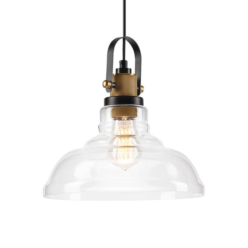 LAMKUR SUSPENSION TEO AVEC ABAT-JOUR EN VERRE, PATINÉE