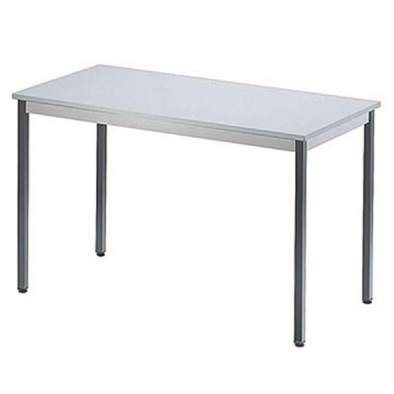 TABLE BUDGET RECTANGLE 120 X 60 CM - PLATEAU GRIS CLAIR - PIEDS GRIS FONCÉ
