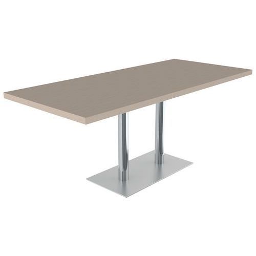 TABLE MENORCA 180X80 T6 - ÉP. 40MM STRAT ABS CHÊNE H./CHROMÉ - MOBIDECOR