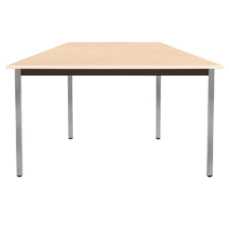 TABLE MODULAIRE DOMINO TRAPEZE - L. 120 X P. 60 CM - PLATEAU ERABLE - PIEDS GRIS