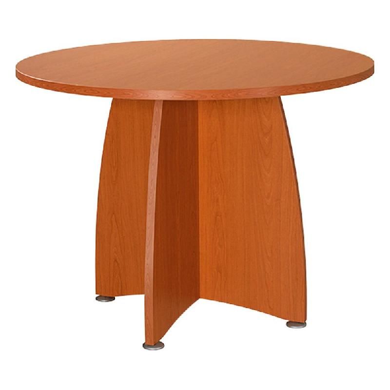 TABLE MODULAIRE RONDE - PIED CROIX PANNEAU MERISIER - PLATEAU MERISIER