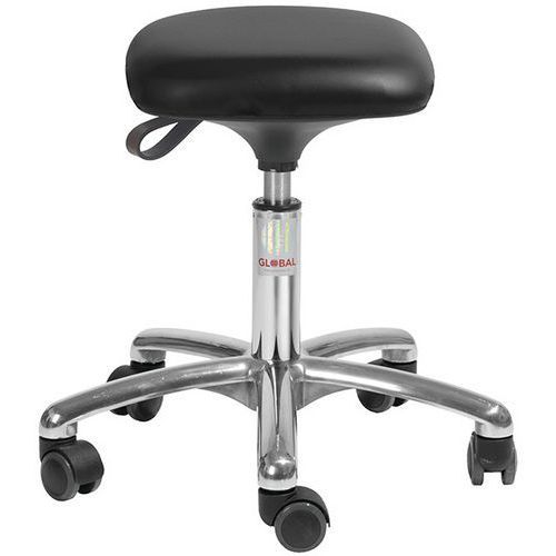 TABOURET TETRA - IMITATION CUIR - BAS - NOIR - GLOBAL PROFESSIONAL SEATING
