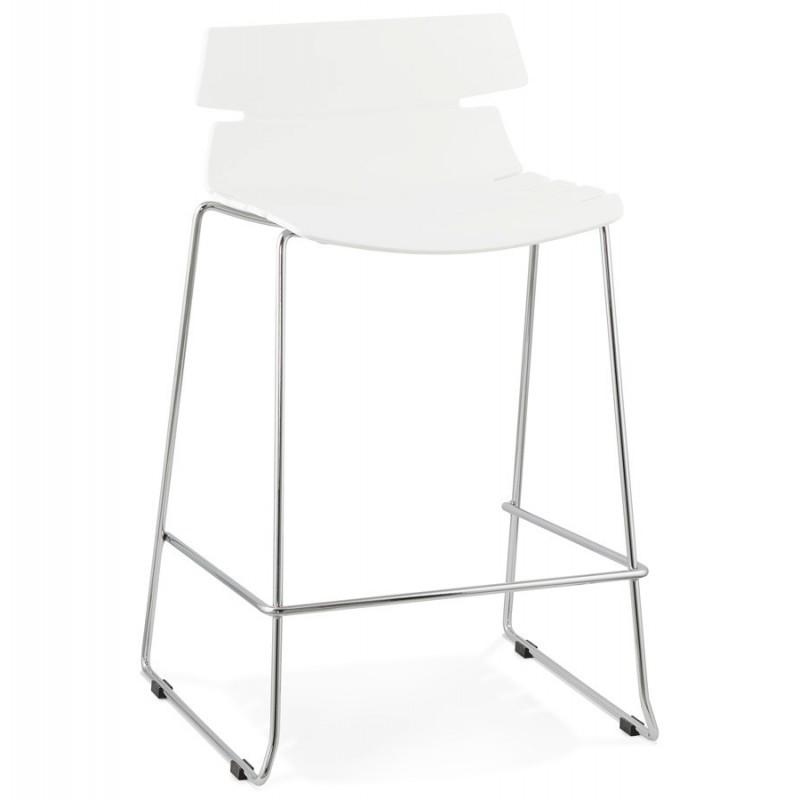 Tabouret de bar Visby 85cm blanc - Polypropylène et métal - Paris Prix_0