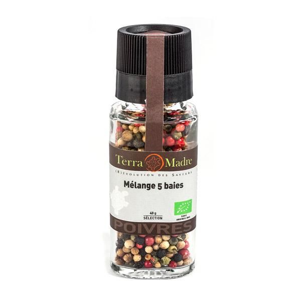 TERRA MADRE MÉLANGE 5 BAIES 40G SEL, POIVRE