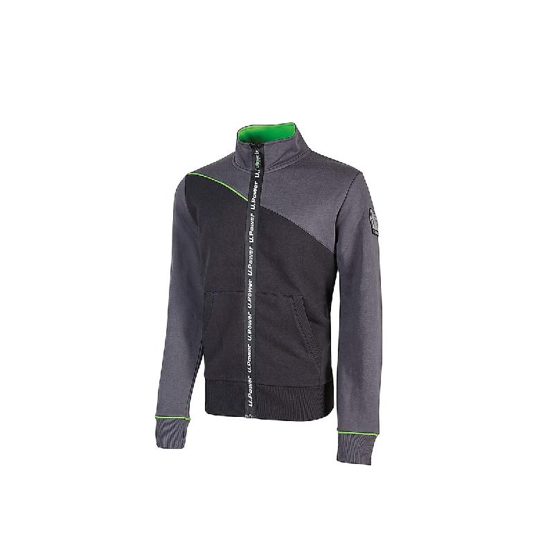 U-POWER Gilet de travail zippé URANUS - Gris/Vert M - M gris multi-matériau 8033546476840_0