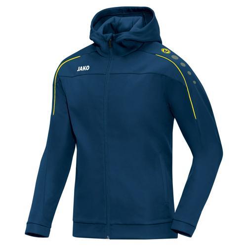 VESTE À CAPUCHE JAKO CLASSICO BLEU NUIT/CITRON