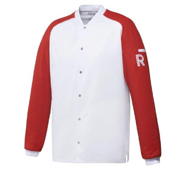 VESTE DE CUISINE MIXTE VINTAGE BLANC/ROUGE