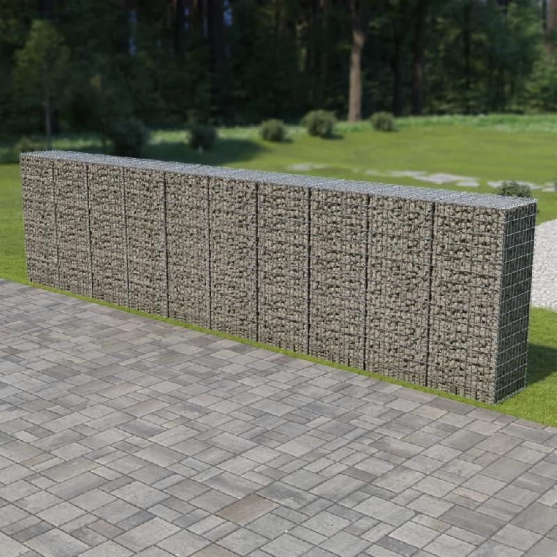 Vidaxl mur à gabion avec couvercles acier galvanisé 600 x 50 x 150 cm 143582_0
