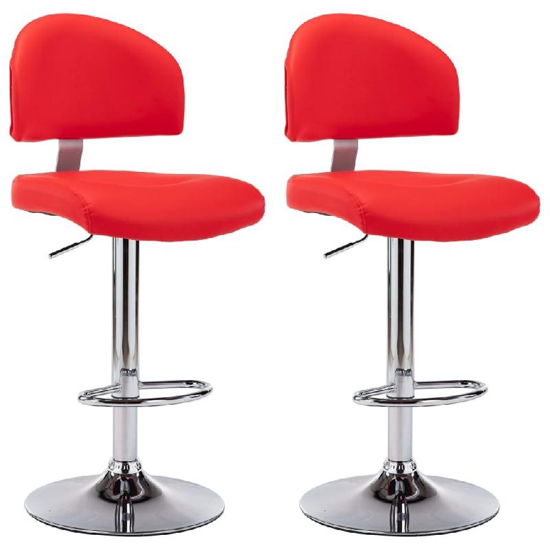 VidaXL Tabourets de bar lot de 2 rouge similicuir Modèle Titan Pure Élite - rouge 249660_0