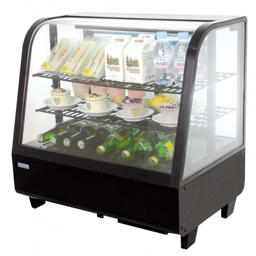 VITRINE RÉFRIGÉRÉE DE COMPTOIR NOIRE POLAR - 100 L